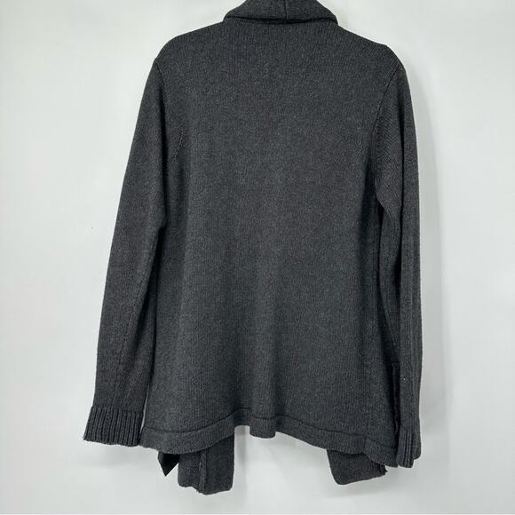 SALE!!! Bluemarine Grey Woll Cardigan Sweater with Leather Details Size L - Picture 2 of 9